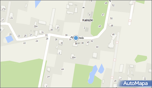 Kaliszki, Akacjowa, 36, mapa Kaliszki