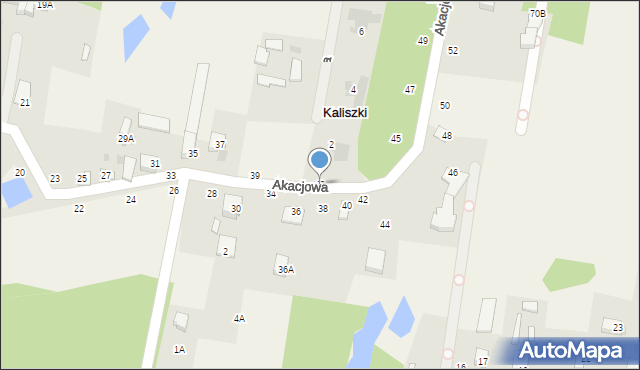 Kaliszki, Akacjowa, 43, mapa Kaliszki