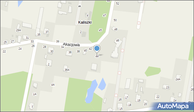 Kaliszki, Akacjowa, 44, mapa Kaliszki