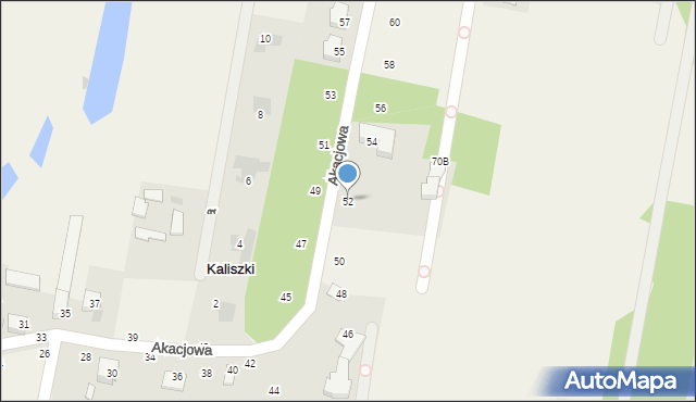 Kaliszki, Akacjowa, 52, mapa Kaliszki