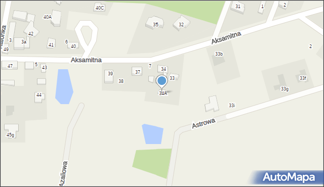 Kalonka, Aksamitna, 34A, mapa Kalonka