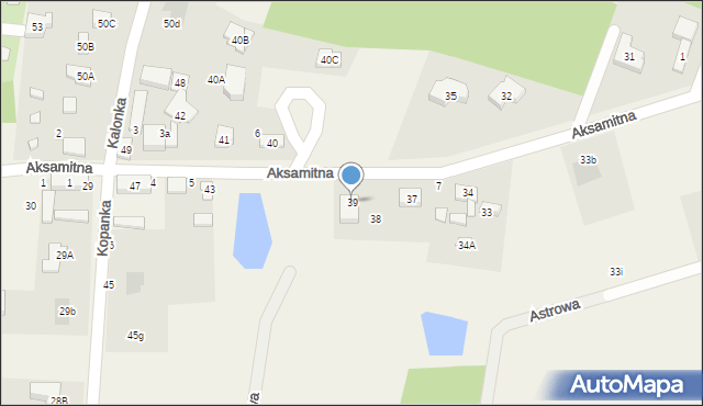 Kalonka, Aksamitna, 39, mapa Kalonka