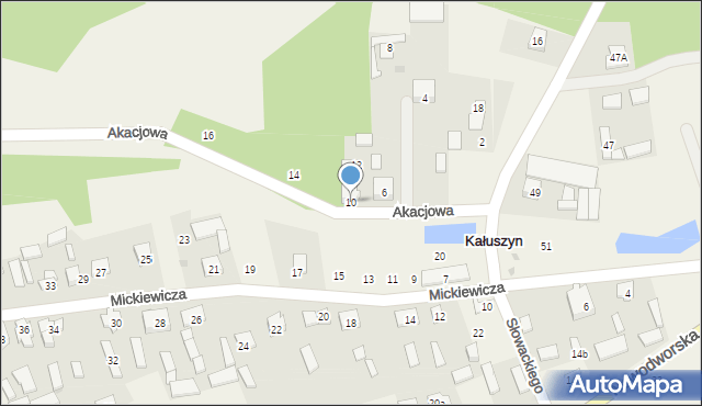 Kałuszyn, Akacjowa, 10, mapa Kałuszyn