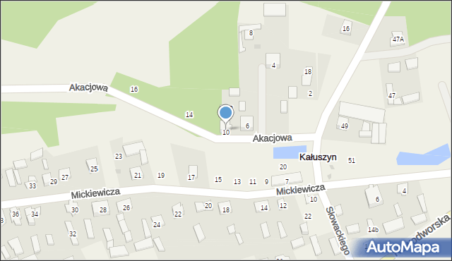 Kałuszyn, Akacjowa, 10A, mapa Kałuszyn