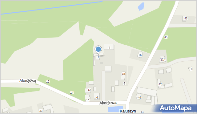 Kałuszyn, Akacjowa, 8, mapa Kałuszyn