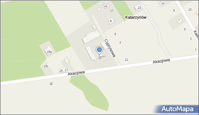 Katarzynów, Akacjowa, 19, mapa Katarzynów