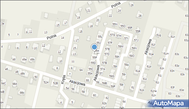 Kiełczów, Akacjowa, 55G, mapa Kiełczów