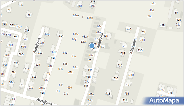 Kiełczów, Akacjowa, 67d, mapa Kiełczów