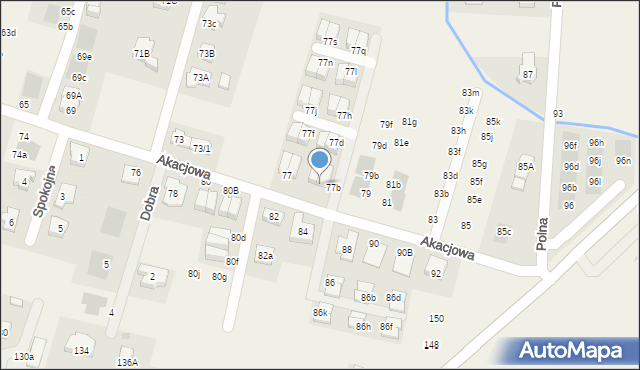 Kiełczów, Akacjowa, 77c, mapa Kiełczów