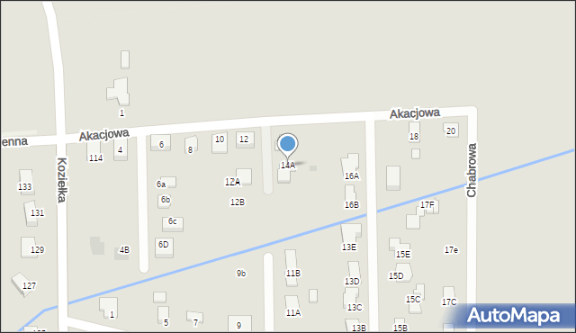 Knurów, Akacjowa, 14A, mapa Knurów
