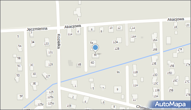 Knurów, Akacjowa, 6c, mapa Knurów