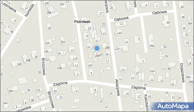 Kobyłka, Akacjowa, 19A, mapa Kobyłka