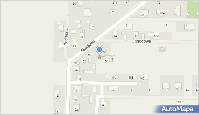 Koczargi Stare, Akacjowa, 56, mapa Koczargi Stare