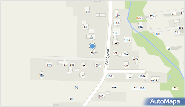 Koczargi Stare, Akacjowa, 59, mapa Koczargi Stare