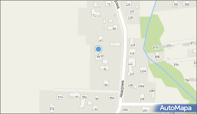 Koczargi Stare, Akacjowa, 63, mapa Koczargi Stare