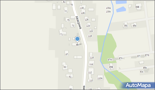 Koczargi Stare, Akacjowa, 69, mapa Koczargi Stare