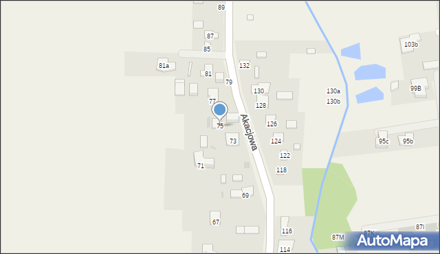 Koczargi Stare, Akacjowa, 75, mapa Koczargi Stare