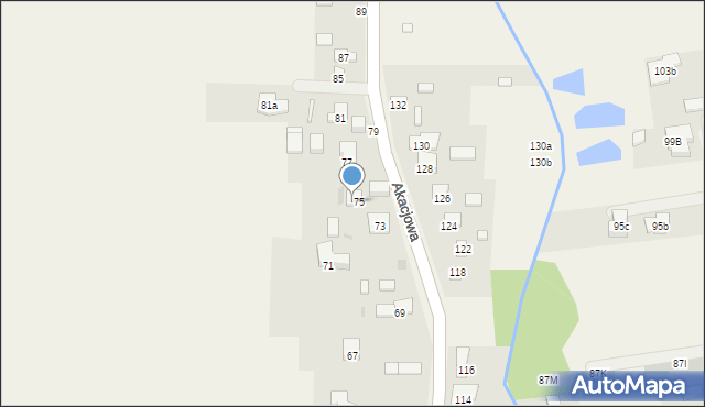 Koczargi Stare, Akacjowa, 75a, mapa Koczargi Stare