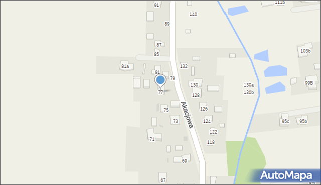 Koczargi Stare, Akacjowa, 77, mapa Koczargi Stare