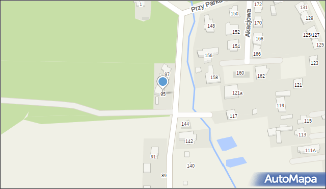 Koczargi Stare, Akacjowa, 95, mapa Koczargi Stare