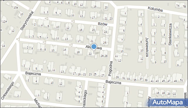 Kołobrzeg, Akacjowa, 24, mapa Kołobrzegu