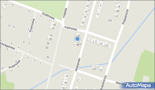 Końskie, Akacjowa, 38, mapa Końskie