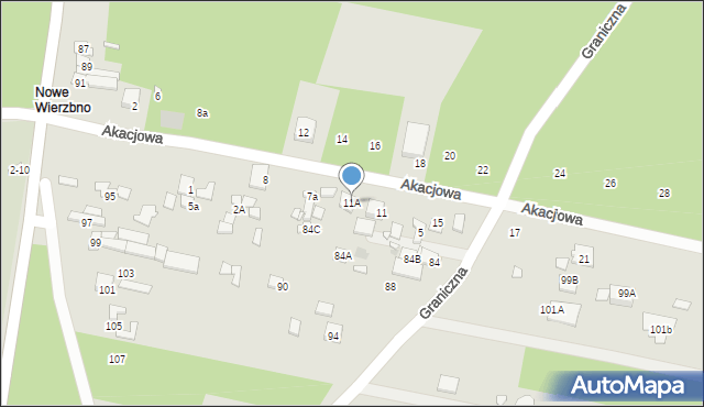 Konstancin-Jeziorna, Akacjowa, 11A, mapa Konstancin-Jeziorna