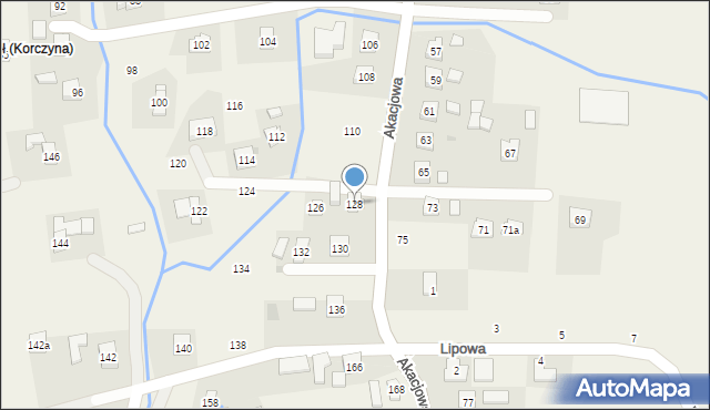 Korczyna, Akacjowa, 128, mapa Korczyna