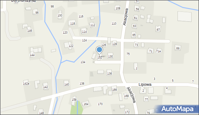 Korczyna, Akacjowa, 132, mapa Korczyna