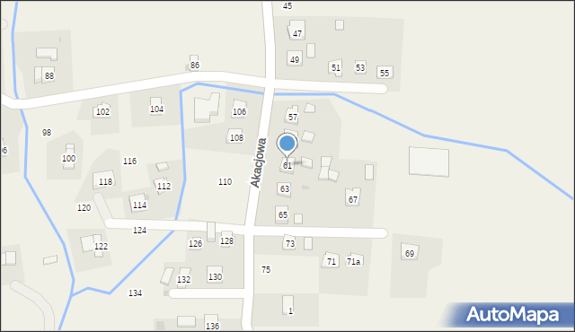 Korczyna, Akacjowa, 61, mapa Korczyna