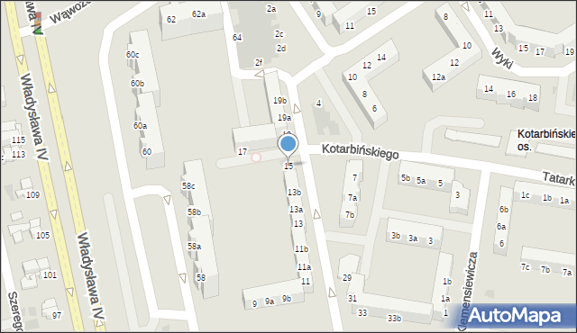 Koszalin, Akademicka, 15, mapa Koszalina