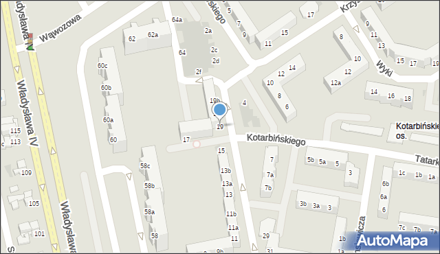 Koszalin, Akademicka, 19, mapa Koszalina