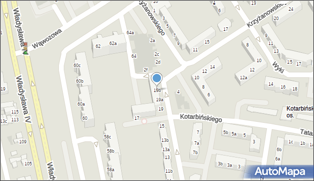 Koszalin, Akademicka, 19b, mapa Koszalina