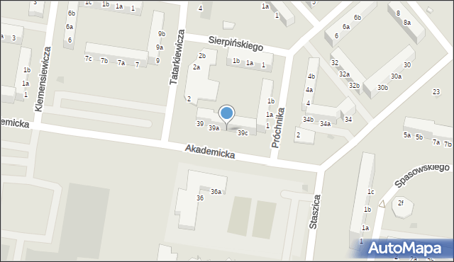 Koszalin, Akademicka, 39b, mapa Koszalina