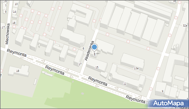 Kraków, Akademicka, 5, mapa Krakowa