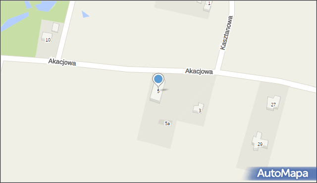 Krępice, Akacjowa, 5, mapa Krępice