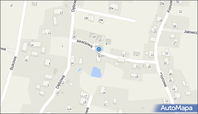 Kruszyn, Akacjowa, 5, mapa Kruszyn