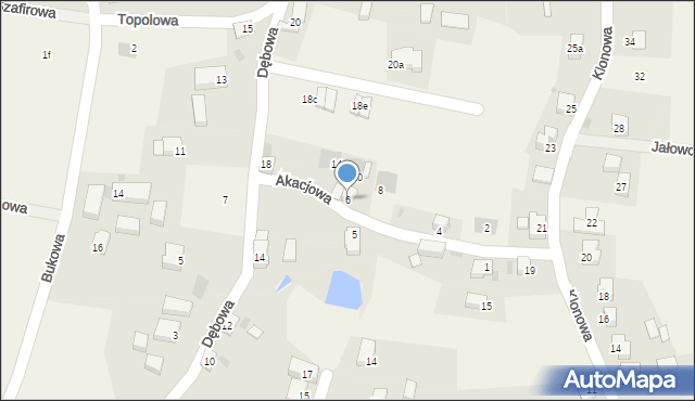 Kruszyn, Akacjowa, 6, mapa Kruszyn