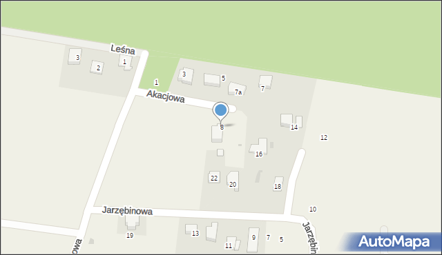 Krzeptów, Akacjowa, 8, mapa Krzeptów