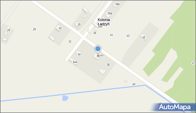 Ładzyń, Akacjowa, 36, mapa Ładzyń