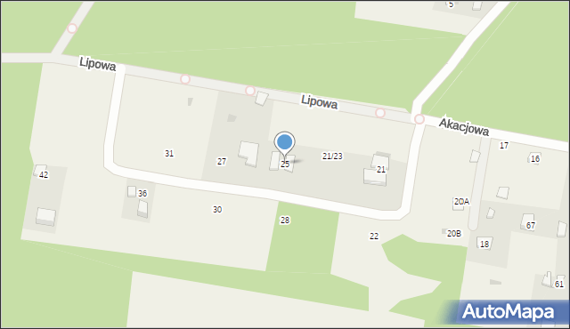 Łaznowska Wola, Akacjowa, 25, mapa Łaznowska Wola