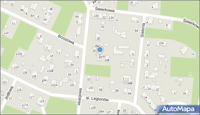 Legionowo, Akacjowa, 24, mapa Legionowo