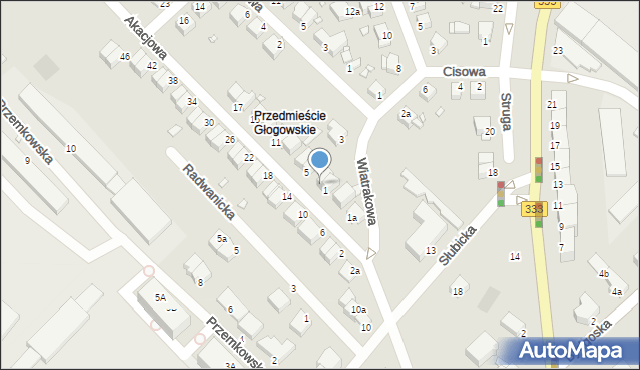 Legnica, Akacjowa, 3, mapa Legnicy