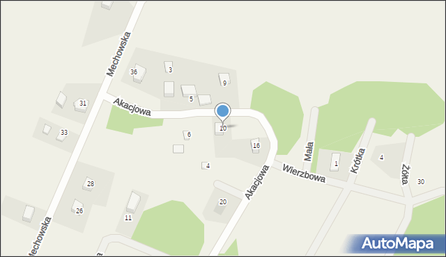 Leśniewo, Akacjowa, 10, mapa Leśniewo
