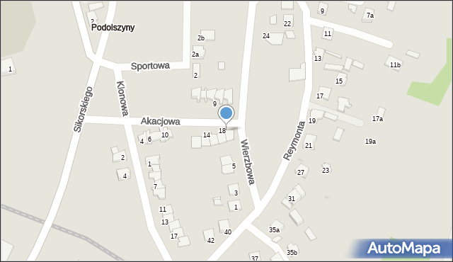 Leżajsk, Akacjowa, 20, mapa Leżajsk