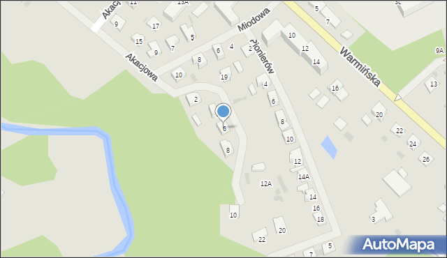 Lidzbark Warmiński, Akacjowa, 6, mapa Lidzbark Warmiński