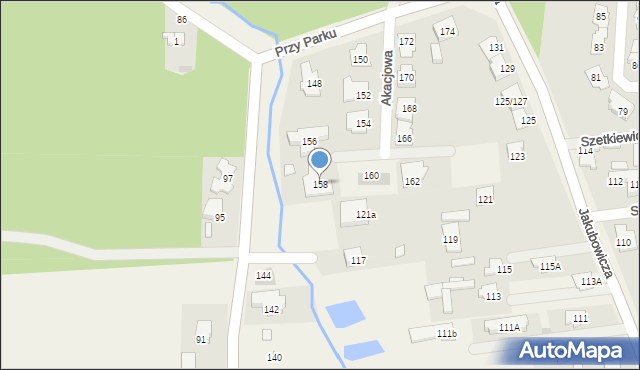 Lipków, Akacjowa, 158, mapa Lipków