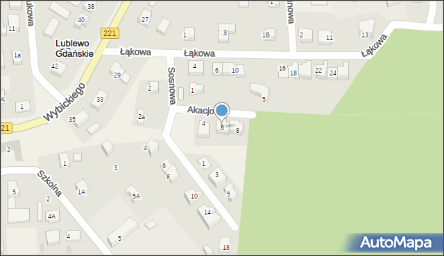 Lublewo Gdańskie, Akacjowa, 6, mapa Lublewo Gdańskie