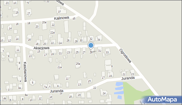 Luboń, Akacjowa, 29, mapa Luboń