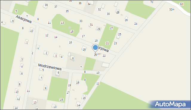 Ludowinka, Akacjowa, 20, mapa Ludowinka